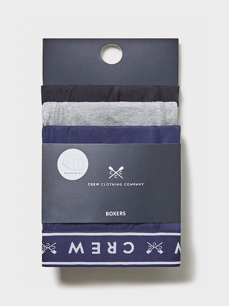 Crew Clothing Company Black Jersey Boxers 3 Pack - Image 2 of 2 Crew Clothing Company Black Jersey Boxers 3 Pack - Image 2 of 2