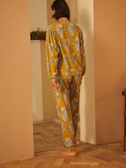 B By Ted Baker Green Leopard Print 100% Cotton Interlock Pyjamas Set - Image 5 of 8