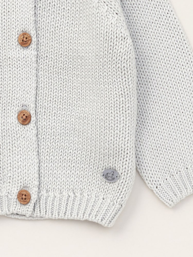 Rock-A-Bye Baby Boutique Cosy 100% Cotton Knit Cardigan - Image 2 of 3