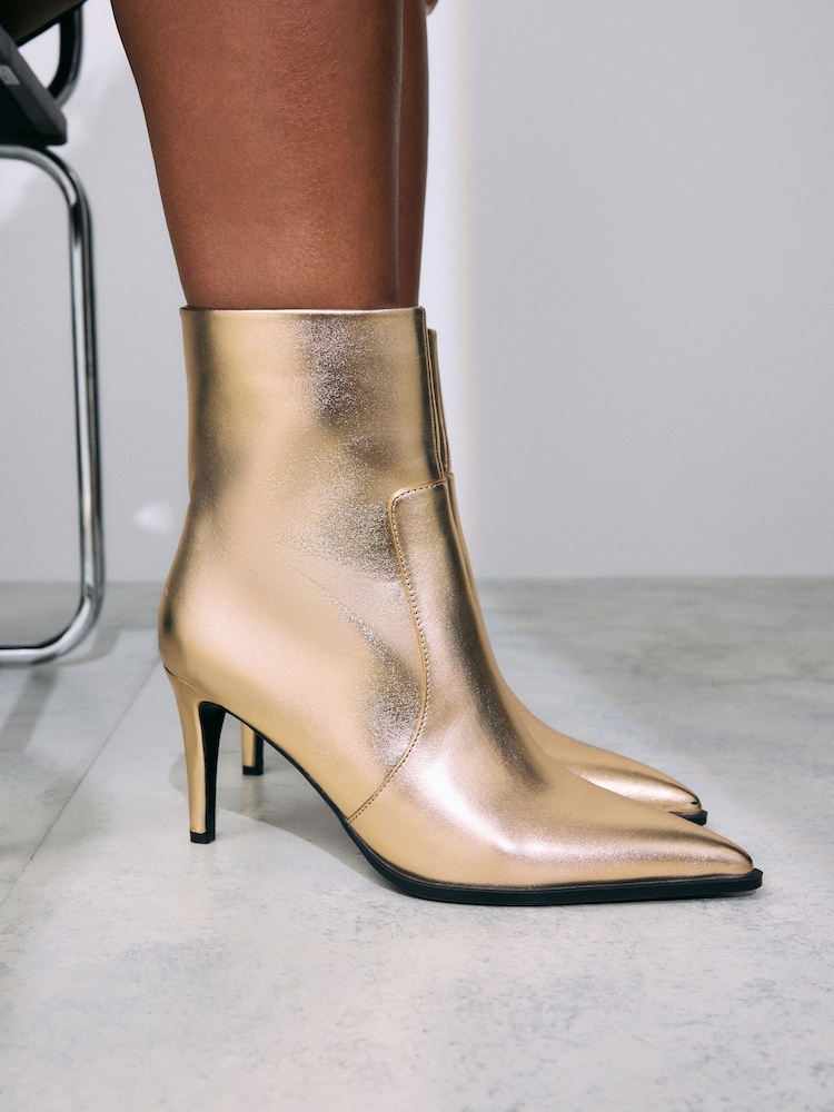 Gold Forever Comfort® Skinny Heeled Ankle Boots - Image 1 of 10