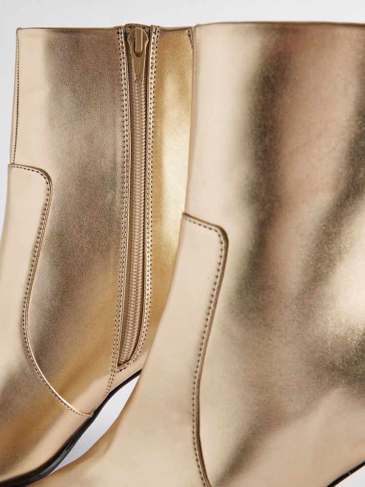 Gold Forever Comfort® Skinny Heeled Ankle Boots - Image 10 of 10