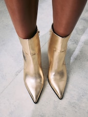 Gold Forever Comfort® Skinny Heeled Ankle Boots - Image 3 of 10
