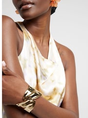River Island Yellow Floral Print Halter Top - Image 3 of 4