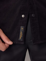 Black Cord Twin Pocket Western Long Sleeve 100% Cotton Shirt - Image 4 of 8