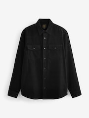 Black Cord Twin Pocket Western Long Sleeve 100% Cotton Shirt - Image 6 of 8