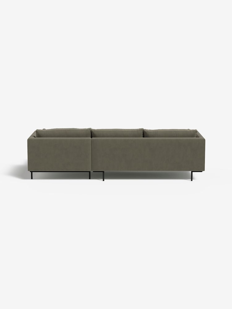MADE.COM Cotton Weave Dark Olive Harlow Right Hand Facing Corner Sofa - Image 2 of 4