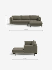 MADE.COM Cotton Weave Dark Olive Harlow Right Hand Facing Corner Sofa - Image 3 of 4