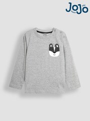 Grey Marl Badger - Jojo Maman Bébé Apliqué žep Top - Slika 5 iz 5
