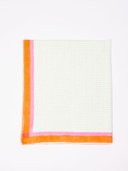 Oliver Bonas Pink Lumu Block Printed Wavy 100% Cotton Table Cloth - Image 2 of 4