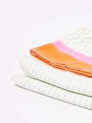 Oliver Bonas Pink Lumu Block Printed Wavy 100% Cotton Table Cloth - Image 3 of 4