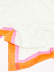 Oliver Bonas Pink Lumu Block Printed Wavy 100% Cotton Table Cloth - Image 4 of 4