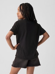 Gap Black Floral Sequin Graphic Short Sleeve Crew Neck T-Shirt (4-13yrs) - Image 3 of 4