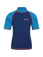 Mountain Warehouse Blue Short Sleeved Kids Rash Vest - Image 1 of 5