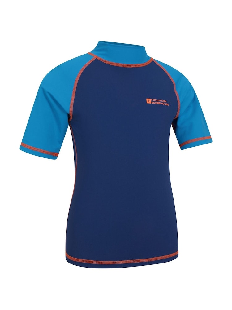 Mountain Warehouse Blue Short Sleeved Kids Rash Vest - Image 2 of 5