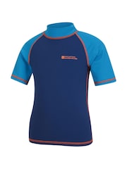 Mountain Warehouse Blue Short Sleeved Kids Rash Vest - Image 4 of 5
