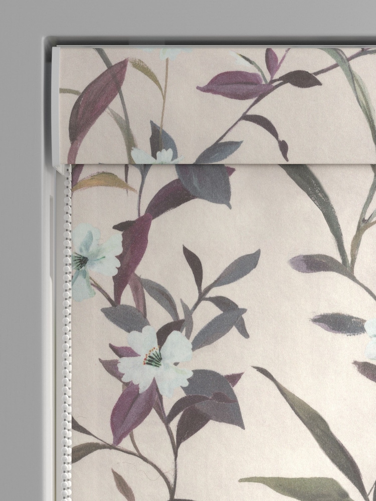 Pink Lily Floral Made to Measure 100% Cotton Roman Blind - Image 1 of 6