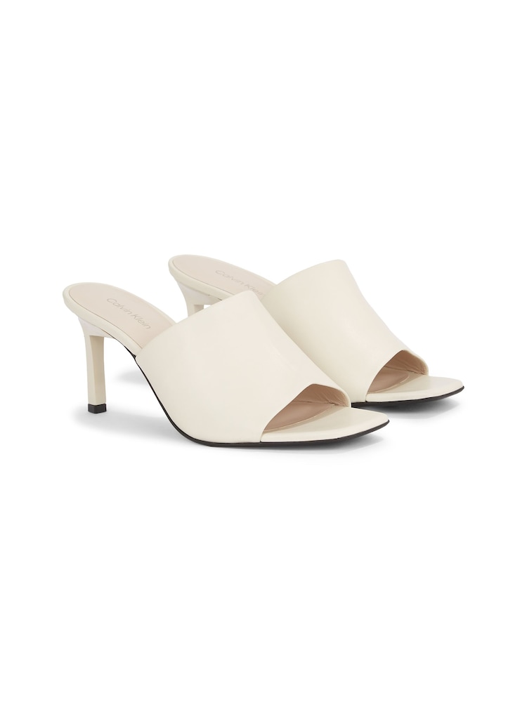 Calvin Klein Natural Leather Heel Mules - Image 1 of 5