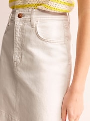 Boden Cream Nell Denim Mini Skirt - Image 2 of 5