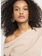 River Island Stone Bright Off Shoulder Drape Top - Image 3 of 4
