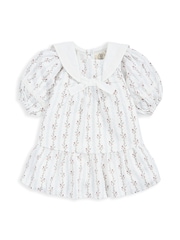 Mamas & Papas 100% Cotton Laura Ashley Floral Sailor Collar White Dress - Image 2 of 3