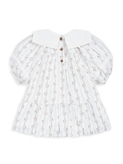 Mamas & Papas 100% Cotton Laura Ashley Floral Sailor Collar White Dress - Image 3 of 3