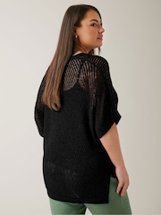 EVANS Curve Black Tape Yarn Jumper - Image 2 of 6