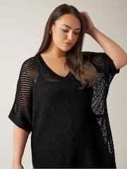 EVANS Curve Black Tape Yarn Jumper - Image 3 of 6