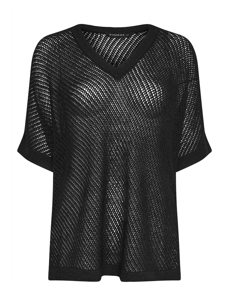 EVANS Curve Black Tape Yarn Jumper - Image 6 of 6