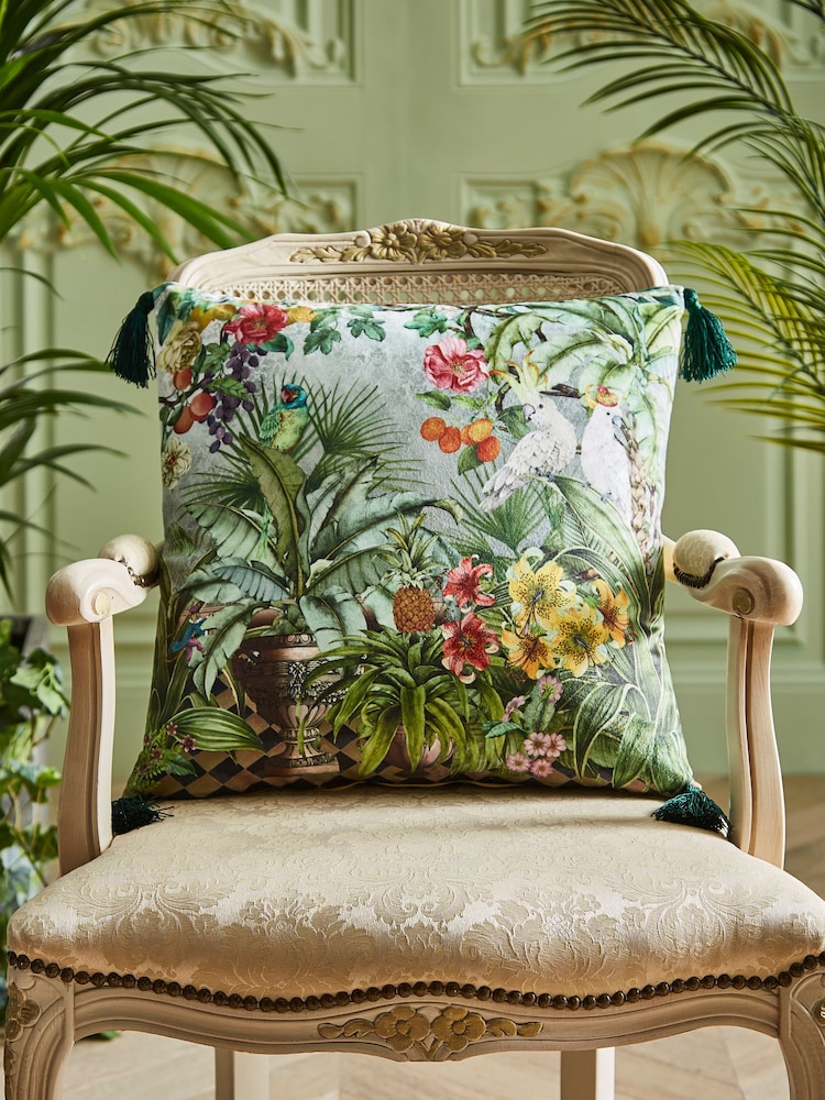 Joe Browns Green Totally Tropical Reversible Cushion - Image 1 of 5