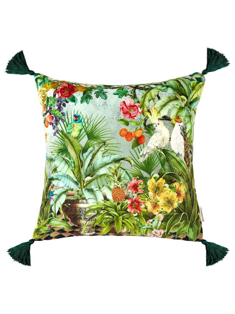 Joe Browns Green Totally Tropical Reversible Cushion - Image 2 of 5