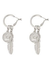 Bibi Bijoux Silver Tone  Celestial Feather Interchangeable Hoop Earrings - Image 1 of 4
