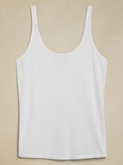 Banana Republic White Sheer Ribbed Vest Top - Image 4 of 4