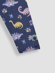 JoJo Maman Bébé Navy Blue Dino Floral 2-Pack Autumn Ditsy Floral Leggings - Image 6 of 8