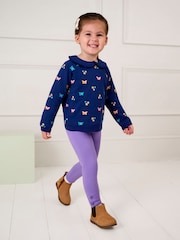 JoJo Maman Bébé Navy Blue Dino Floral 2-Pack Autumn Ditsy Floral Leggings - Image 8 of 8