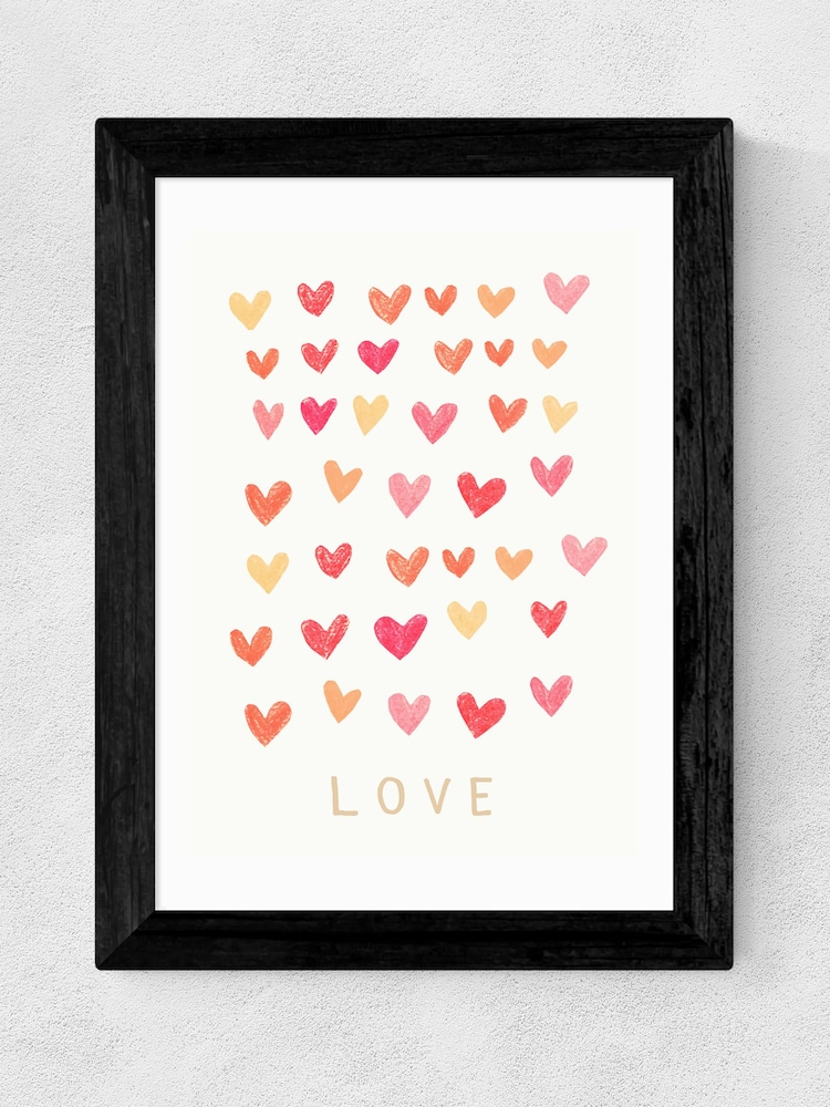 East End Prints Black Love Heart Framed Art Print - Image 1 of 3