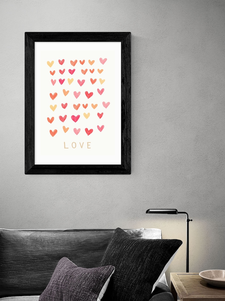 East End Prints Black Love Heart Framed Art Print - Image 2 of 3