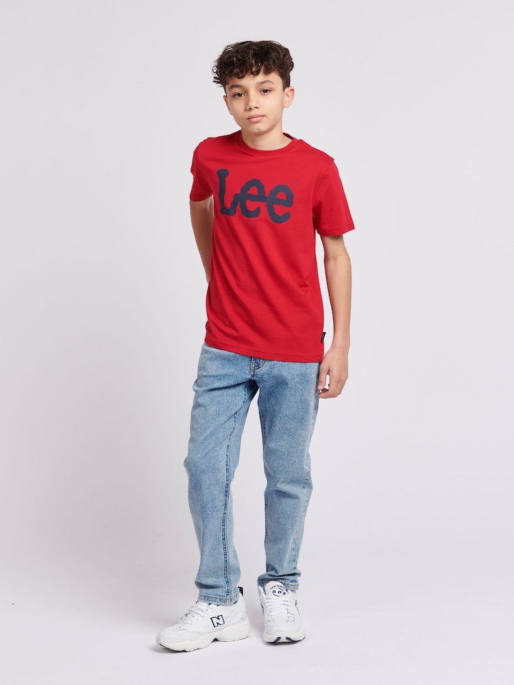 Lee Red Wobbly Graphic Print T-Shirt - Image 5 of 5 Lee Red Wobbly Graphic Print T-Shirt - Image 5 of 5