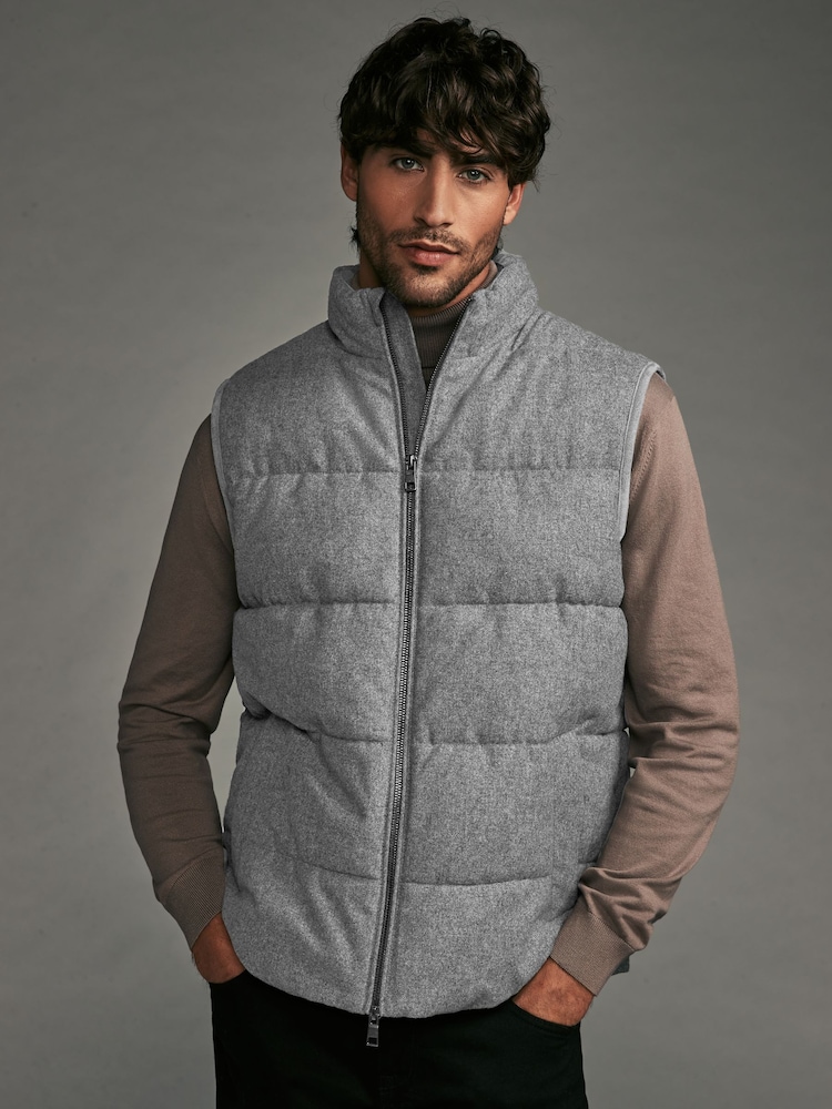 Grey Signature Wool Blend Donegal Puffer Gilet - Image 1 of 13