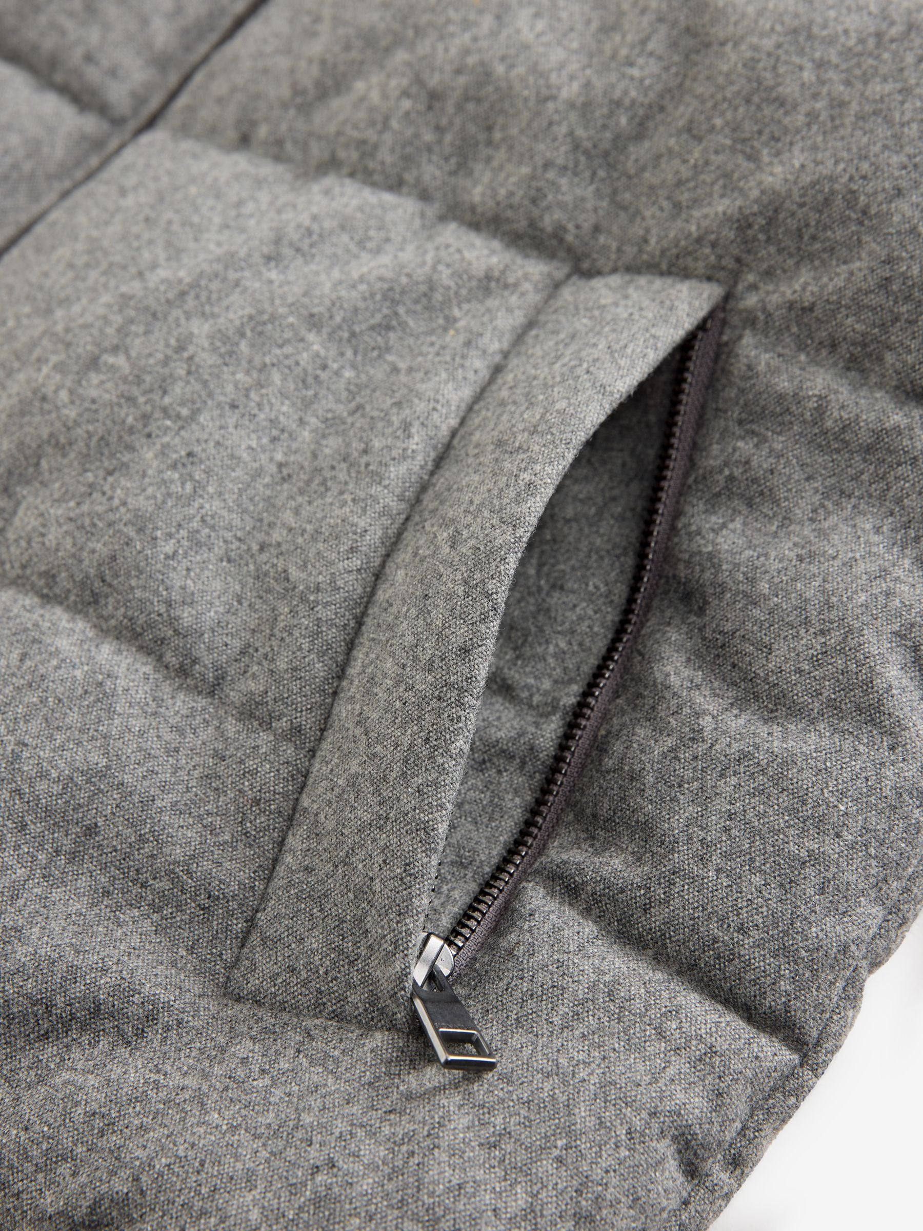 Grey Signature Wool Blend Donegal Puffer Gilet