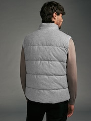 Grey Signature Wool Blend Donegal Puffer Gilet - Image 3 of 13