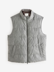 Grey Signature Wool Blend Donegal Puffer Gilet - Image 8 of 13