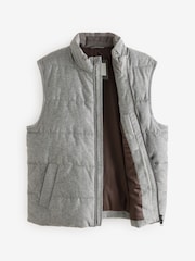 Grey Signature Wool Blend Donegal Puffer Gilet - Image 9 of 13