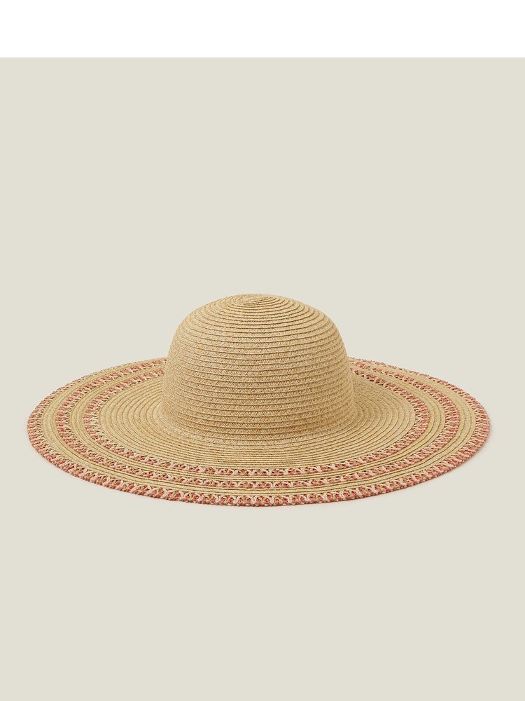 Accessorize Natural Braided Edge Floppy Hat - Image 1 of 3 Accessorize Natural Braided Edge Floppy Hat - Image 1 of 3