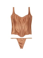 Victoria's Secret Toffee Nude Archive Satin Corset and Knicker Set - Image 3 of 3