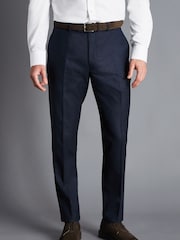 Charles Tyrwhitt Blue Slim Fit End On End Ultimate Performance Suit: Trousers - Image 1 of 4