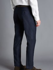 Charles Tyrwhitt Blue Slim Fit End On End Ultimate Performance Suit: Trousers - Image 2 of 4
