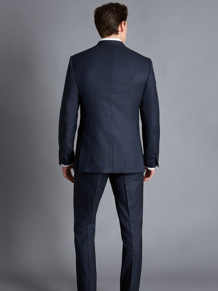 Charles Tyrwhitt Blue Slim Fit End On End Ultimate Performance Suit: Trousers - Image 4 of 4