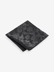 Black Slim Tie And Pocket Square Set - Image 2 of 5
