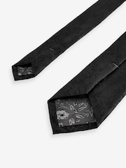 Black Slim Tie And Pocket Square Set - Image 3 of 5