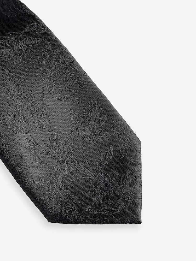 Black Slim Tie And Pocket Square Set - Image 5 of 5